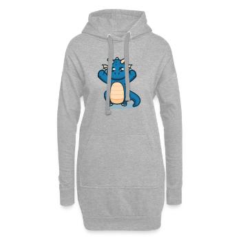 Süßer Baby Drache will auf den Arm - Hoodie-Kleid - Grau meliert - Vorne