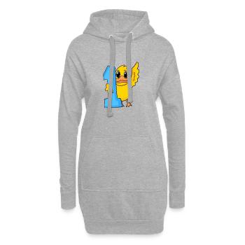 1 an - Inscription à l’école - Motif canard - Sweat-shirt à capuche long Femme - gris chiné - Devant