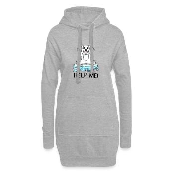 Klimaschutz Klima - Hoodie-Kleid - Grau meliert - Vorne