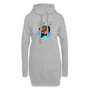 Oh Karpfen – lustiges Karpfenfischen-Design - Hoodie-Kleid - Grau meliert - Vorne