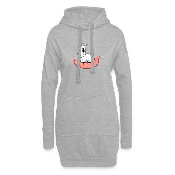 Wurst Ziege Ziegenbock - Hoodie-Kleid - Grau meliert - Vorne