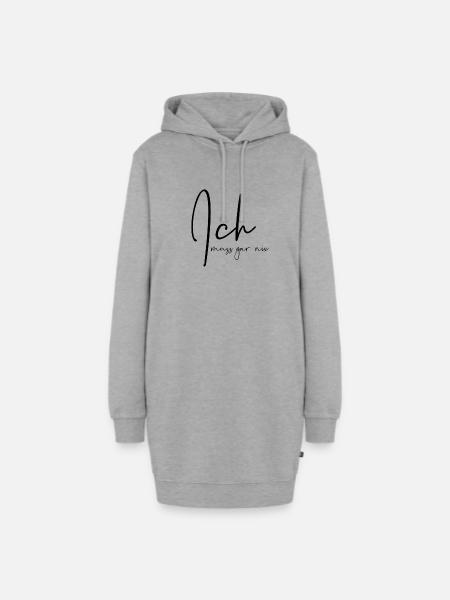 Ich muss gar nix - Hoodie-Kleid - Grau meliert