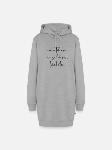Einatmen Ausatmen Lächeln - Hoodie-Kleid - Grau meliert
