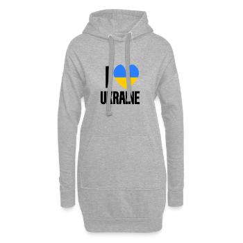 Ukraine - Hoodie-Kleid - Grau meliert - Vorne