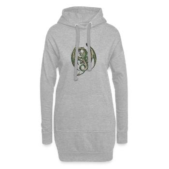 Wunderbarer eleganter Drache - Hoodie-Kleid - Grau meliert - Vorne