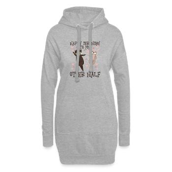 Happy Birthday To My Otter Half - Hoodie-Kleid - Grau meliert - Vorne