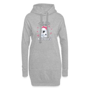Dieses Maedchen Liebt Koalas - Hoodie-Kleid - Grau meliert - Vorne