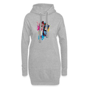 sprayer gorille d’art de rue cool dans le style graffiti - Sweat-shirt à capuche long Femme - gris chiné - Devant
