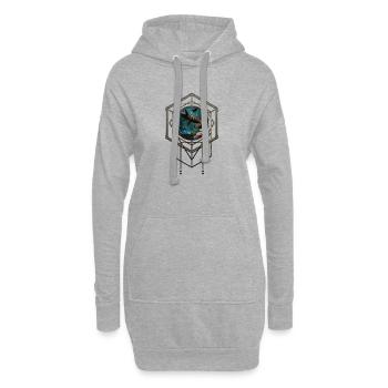 Toller Steampunk-Hammerhai - Hoodie-Kleid - Grau meliert - Vorne