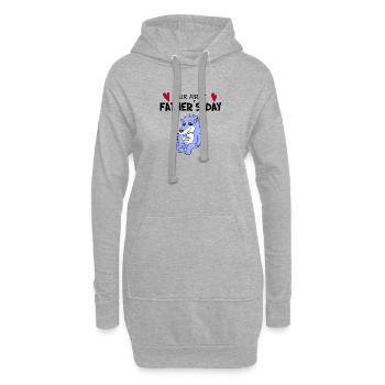 Cadeau de fête des pères - Notre première fête des pères - Sweat-shirt à capuche long Femme - gris chiné - Devant