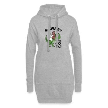 13.Geburtstag 13 Jahre Geschenk - Hoodie-Kleid - Grau meliert - Vorne