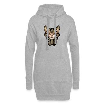 Chat mignon - Sweat-shirt à capuche long Femme - gris chiné - Devant
