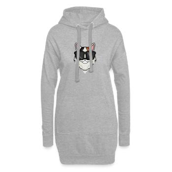 Turkish Van Cat with Sunglasses - Hoodie Dress - heather grey - Front