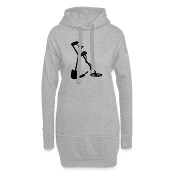 Metalldetektor - Hoodie-Kleid - Grau meliert - Vorne