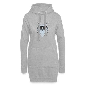Sibirische Katze - Hoodie-Kleid - Grau meliert - Vorne