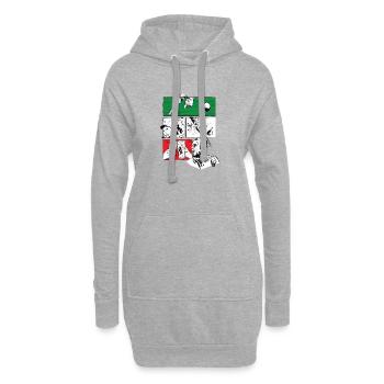 Fußball Italien Leidenschaft Fußballspieler Bier - Hoodie-Kleid - Grau meliert - Vorne