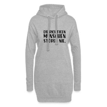 Die richtigen Menschen stören nie - Hoodie-Kleid - Grau meliert - Vorne