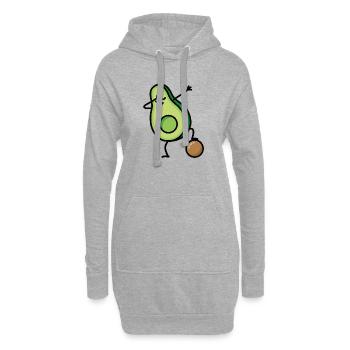 Dabbing Avocado Fußball Fußballspieler Keto Diët - Hoodie-Kleid - Grau meliert - Vorne