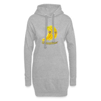 I Love bananas - Hoodie Dress - heather grey - Front