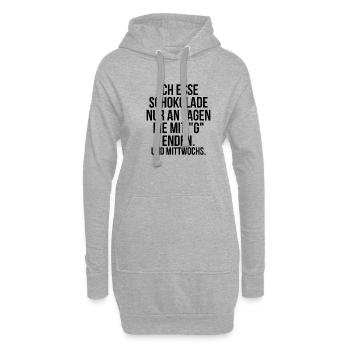 Ich esse Schokolade nur an Tagen die mit G enden - Hoodie-Kleid - Grau meliert - Vorne