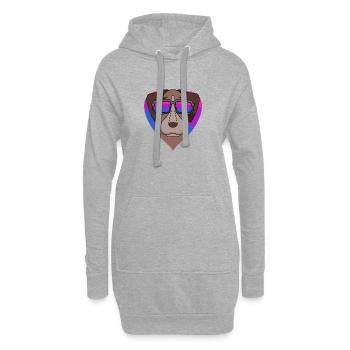 Bisexuell Pointer Hund - Hund mit Brille - Hoodie-Kleid - Grau meliert - Vorne