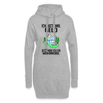Wohnmobil Wohnwagen Campen Camping - Hoodie-Kleid - Grau meliert - Vorne