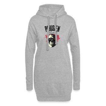 Parisien Hasta La Muerte - 77 - Sweat-shirt à capuche long Femme - gris chiné - Devant