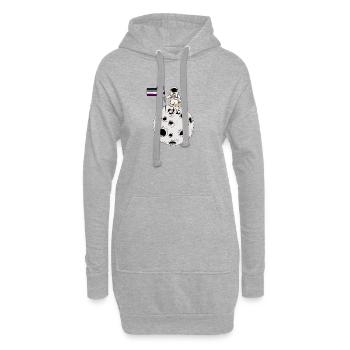 Asexueller Astronaut auf dem Mond Ace Pride Flagge - Hoodie-Kleid - Grau meliert - Vorne