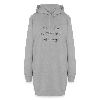 Manchmal ist es besser einzuatmen und zu schweigen - Hoodie-Kleid - Grau meliert - Vorne