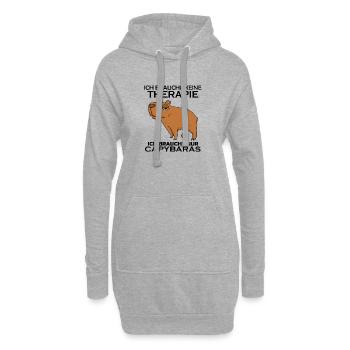 Capybara Wasserschwein Spruch Geschenk - Hoodie-Kleid - Grau meliert - Vorne