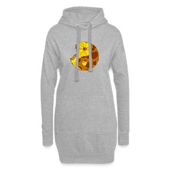 Käse Yin Yang - Hoodie-Kleid - Grau meliert - Vorne