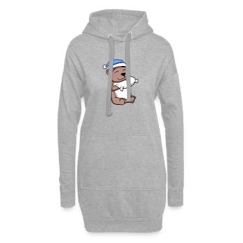 Bébé ours - Sweat-shirt à capuche long Femme - gris chiné - Devant