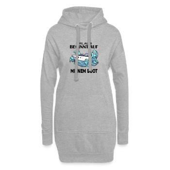 Urlaub Motorboot Kapitän Bootsführerschein - Hoodie-Kleid - Grau meliert - Vorne