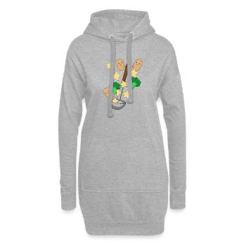 Suppenkelle Kartoffel Gemüse Kochkunst Vegetarisch - Hoodie-Kleid - Grau meliert - Vorne
