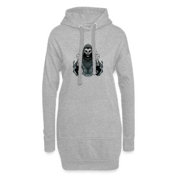 Sensenmann zeigt Mittelfinger - Hoodie-Kleid - Grau meliert - Vorne