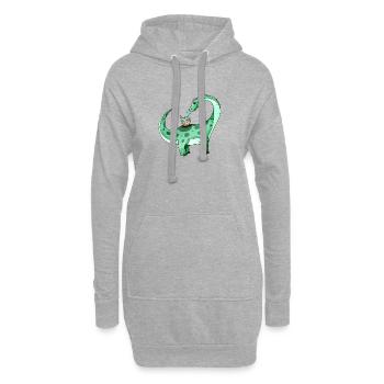 Dinosaures avec bébés dinosaures - Sweat-shirt à capuche long Femme - gris chiné - Devant