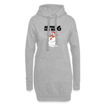 6.Geburtstag Schneemann 6 Jahre Geschenk - Hoodie-Kleid - Grau meliert - Vorne