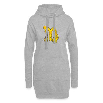 Signe du zodiaque Vierge - Sweat-shirt à capuche long Femme - gris chiné - Devant