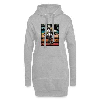 Astronaute Musique Vinyle Art - Sweat-shirt à capuche long Femme - gris chiné - Devant
