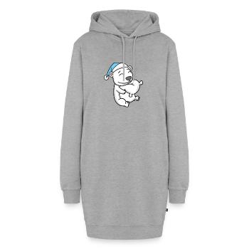 Ours polaire avec oreiller et bonnet de couchage - Sweat-shirt à capuche long Femme - gris chiné - Devant