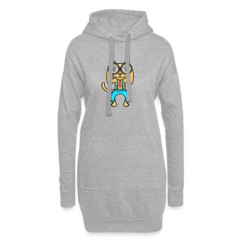 Teleskop Astronomie Astronom Katze - Hoodie-Kleid - Grau meliert - Vorne