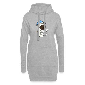 Katze Katzenrasse Birma - Hoodie-Kleid - Grau meliert - Vorne