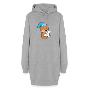 Chien de race de chien Shiba Inu - Sweat-shirt à capuche long Femme - gris chiné - Devant