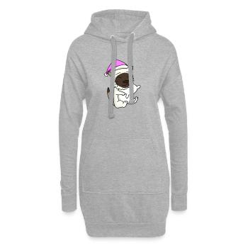 Katze Katzenrasse Birma - Hoodie-Kleid - Grau meliert - Vorne