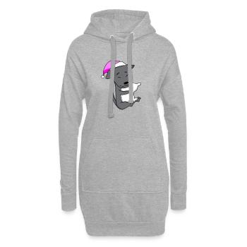 Hund Hunderasse Italienisches Windspiel - Hoodie-Kleid - Grau meliert - Vorne