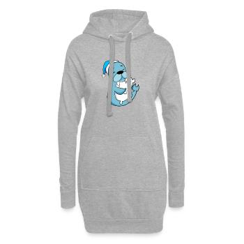 Otarie - Sweat-shirt à capuche long Femme - gris chiné - Devant