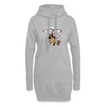 Beehaw Biene Mit Cowboyhut Yeehaw - Hoodie-Kleid - Grau meliert - Vorne