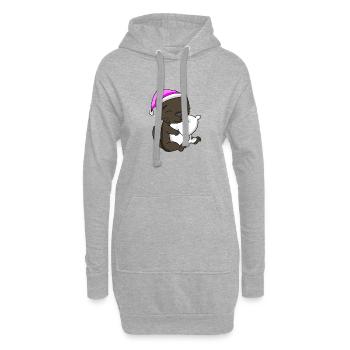 Katze Katzenrasse Havana - Hoodie-Kleid - Grau meliert - Vorne