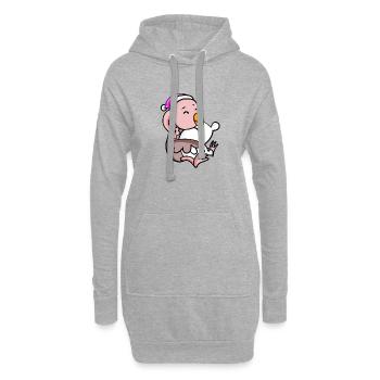 Bouquet avec oreiller et bonnet de couchage - Sweat-shirt à capuche long Femme - gris chiné - Devant