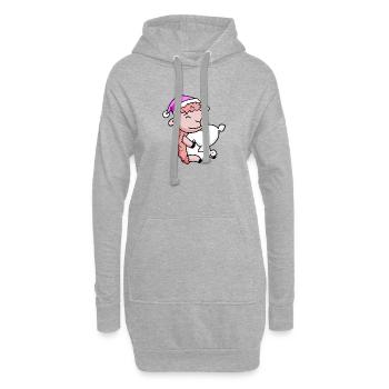 Sheep with pillow and sleeping cap - Hoodie Dress - heather grey - Front